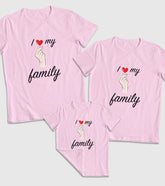 I love my Family Unisex Half Sleeve T-Shirts (Pack of 3)